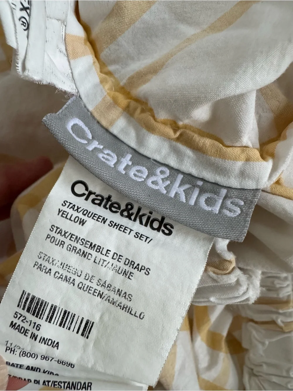 Crate and Kids Yellow Plaid Bedding Set